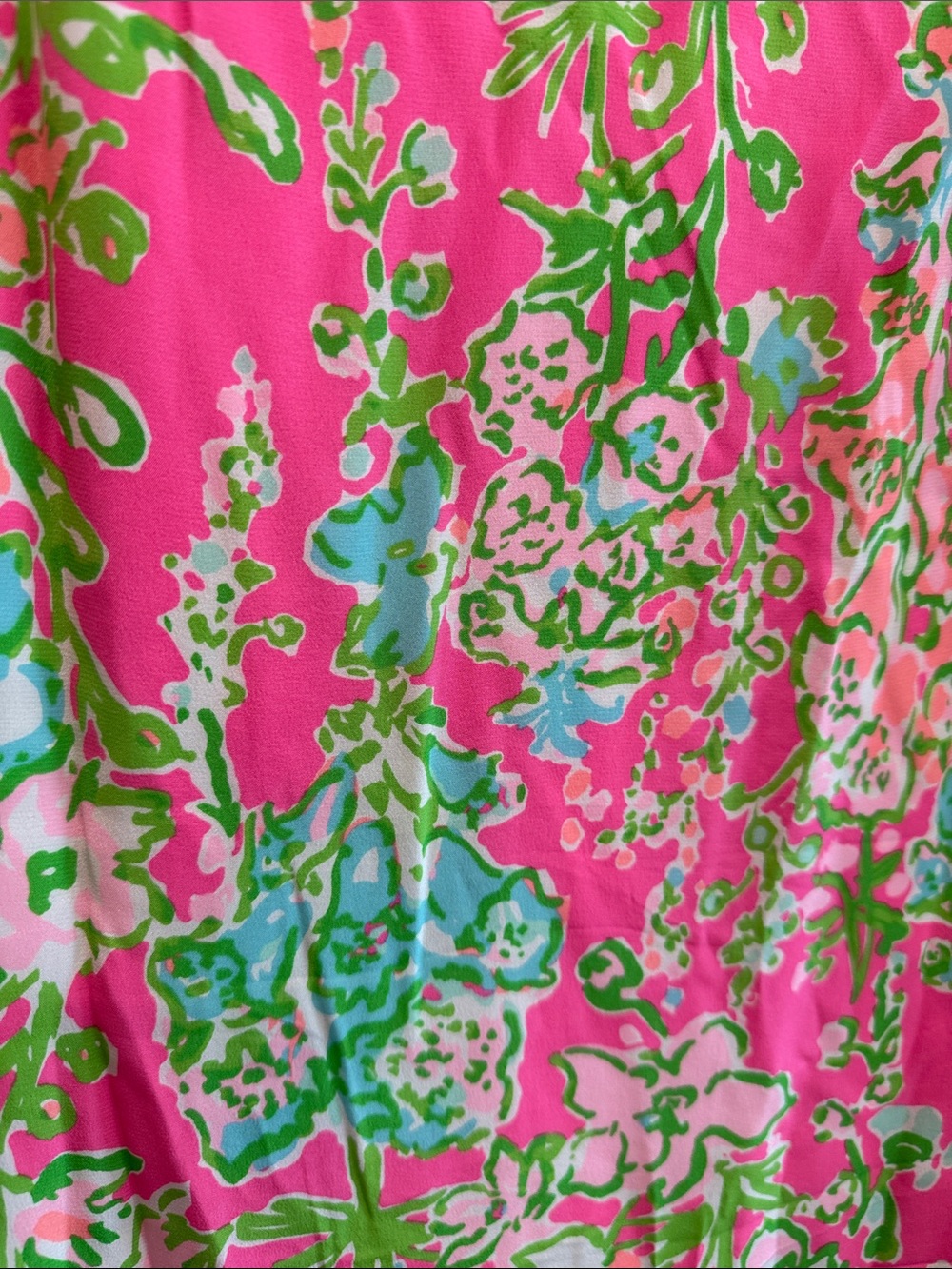 Lilly Pulitzer Silk Pink Floral Slip Dress with Green & Aqua Print - Picture 3 of 3
